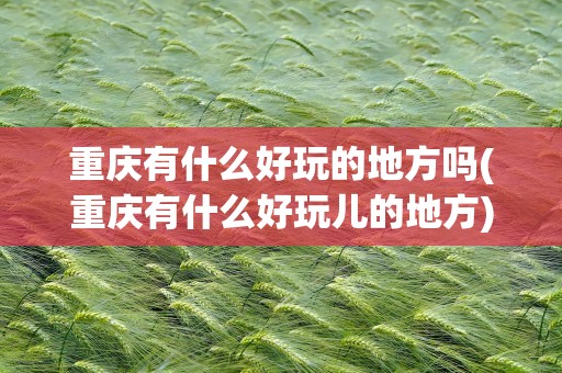 重庆有什么好玩的地方吗(重庆有什么好玩儿的地方)