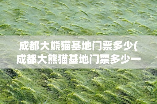 成都大熊猫基地门票多少(成都大熊猫基地门票多少一张)