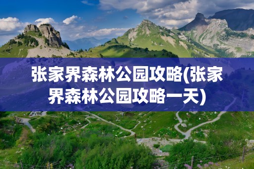 张家界森林公园攻略(张家界森林公园攻略一天)