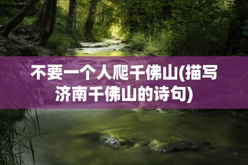 不要一个人爬千佛山(描写济南千佛山的诗句)