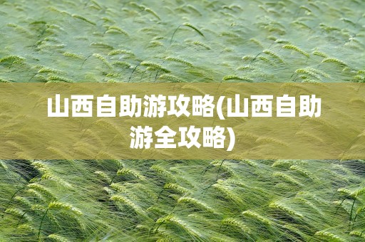 山西自助游攻略(山西自助游全攻略)