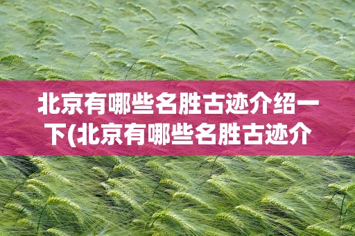 北京有哪些名胜古迹介绍一下(北京有哪些名胜古迹介绍一下作文)