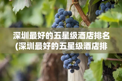 深圳最好的五星级酒店排名(深圳最好的五星级酒店排名榜)