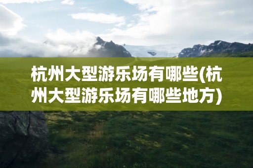 杭州大型游乐场有哪些(杭州大型游乐场有哪些地方)