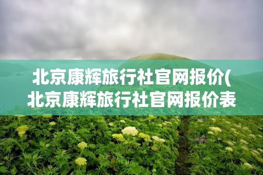 北京康辉旅行社官网报价(北京康辉旅行社官网报价表)