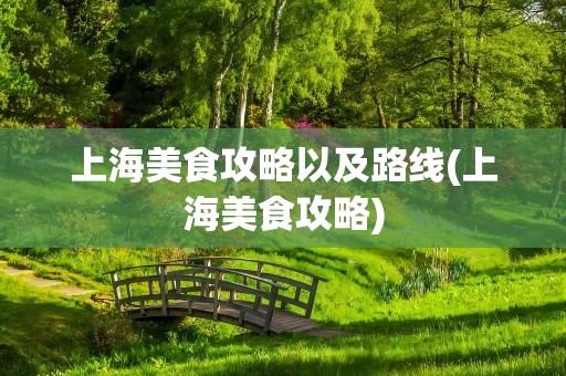 上海美食攻略以及路线(上海美食攻略)