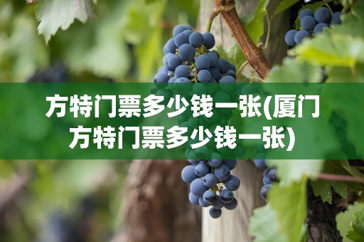 方特门票多少钱一张(厦门方特门票多少钱一张)