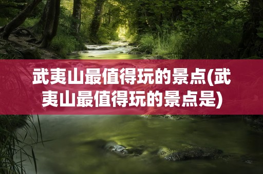 武夷山最值得玩的景点(武夷山最值得玩的景点是)