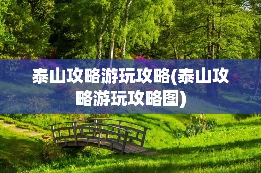 泰山攻略游玩攻略(泰山攻略游玩攻略图)