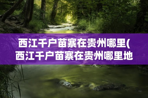西江千户苗寨在贵州哪里(西江千户苗寨在贵州哪里地图)
