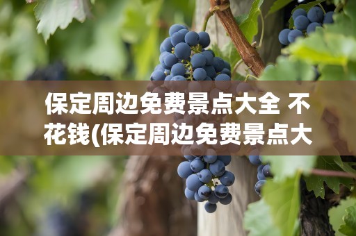保定周边免费景点大全 不花钱(保定周边免费景点大全 不花钱的地方)