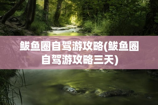 鲅鱼圈自驾游攻略(鲅鱼圈自驾游攻略三天)