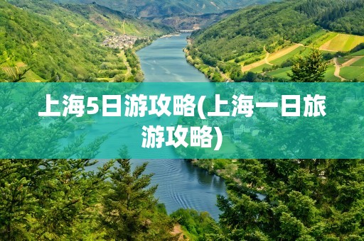 上海5日游攻略(上海一日旅游攻略)