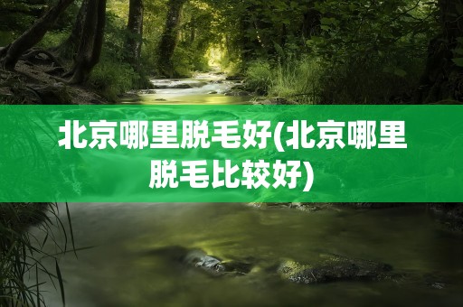 北京哪里脱毛好(北京哪里脱毛比较好)