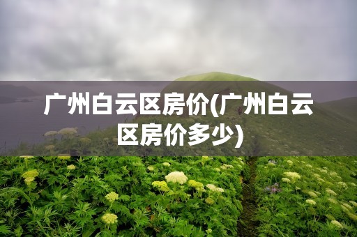 广州白云区房价(广州白云区房价多少)