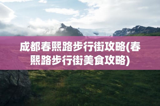 成都春熙路步行街攻略(春熙路步行街美食攻略)