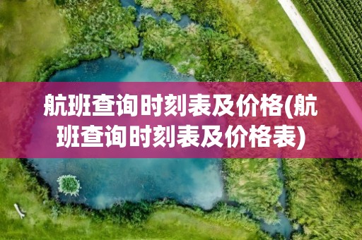 航班查询时刻表及价格(航班查询时刻表及价格表)
