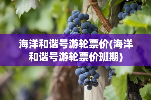 海洋和谐号游轮票价(海洋和谐号游轮票价班期)
