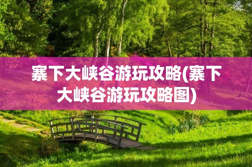 寨下大峡谷游玩攻略(寨下大峡谷游玩攻略图)