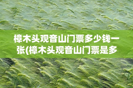 樟木头观音山门票多少钱一张(樟木头观音山门票是多少)