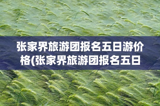 张家界旅游团报名五日游价格(张家界旅游团报名五日游价格表)