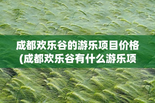 成都欢乐谷的游乐项目价格(成都欢乐谷有什么游乐项目)