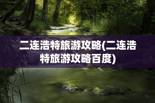 二连浩特旅游攻略(二连浩特旅游攻略百度)