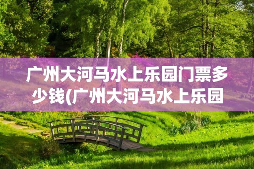广州大河马水上乐园门票多少钱(广州大河马水上乐园门票多少钱一张)