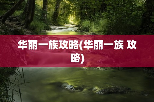 华丽一族攻略(华丽一族 攻略)