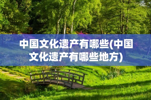 中国文化遗产有哪些(中国文化遗产有哪些地方)