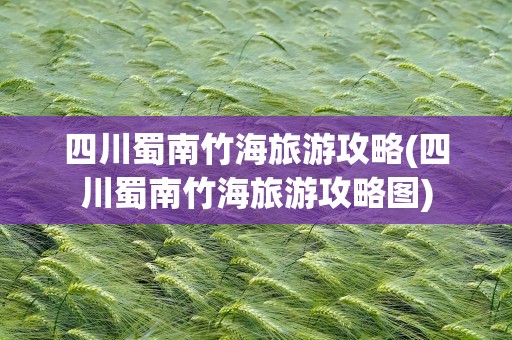 四川蜀南竹海旅游攻略(四川蜀南竹海旅游攻略图)