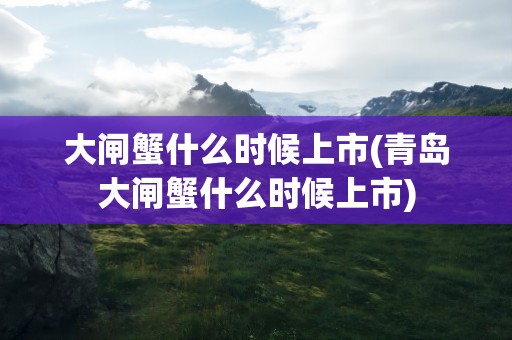 大闸蟹什么时候上市(青岛大闸蟹什么时候上市)