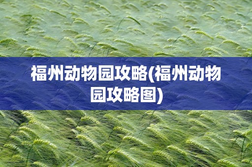 福州动物园攻略(福州动物园攻略图)