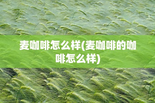 麦咖啡怎么样(麦咖啡的咖啡怎么样)