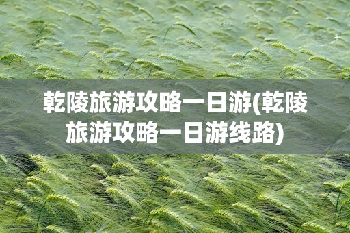 乾陵旅游攻略一日游(乾陵旅游攻略一日游线路)