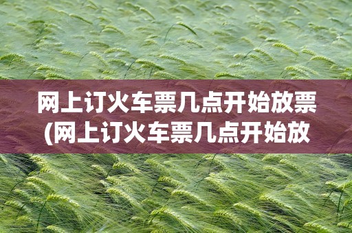 网上订火车票几点开始放票(网上订火车票几点开始放票啊)