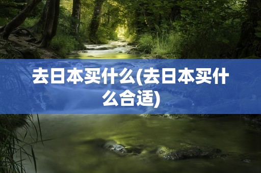 去日本买什么(去日本买什么合适)