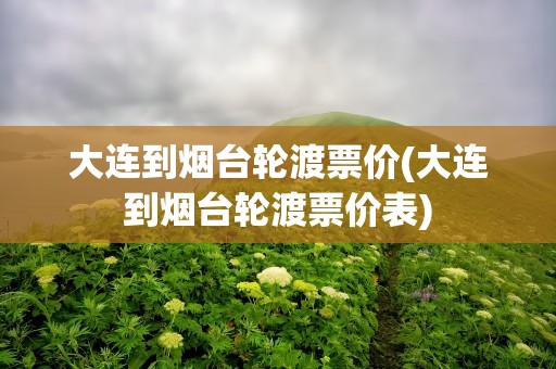 大连到烟台轮渡票价(大连到烟台轮渡票价表)