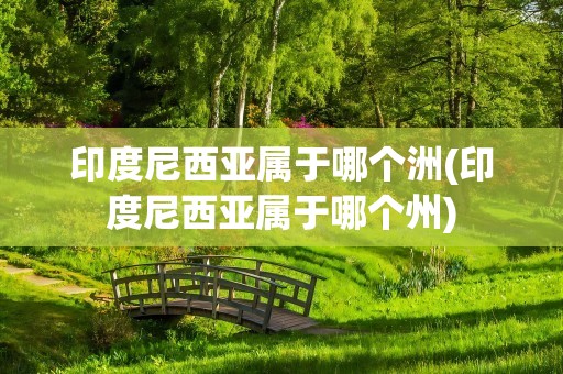 印度尼西亚属于哪个洲(印度尼西亚属于哪个州)