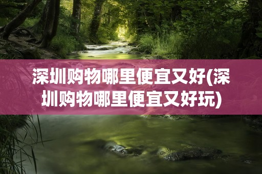 深圳购物哪里便宜又好(深圳购物哪里便宜又好玩)
