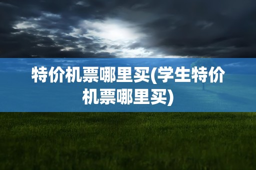 特价机票哪里买(学生特价机票哪里买)
