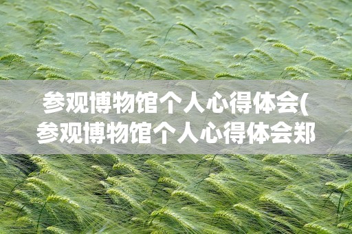参观博物馆个人心得体会(参观博物馆个人心得体会郑州)