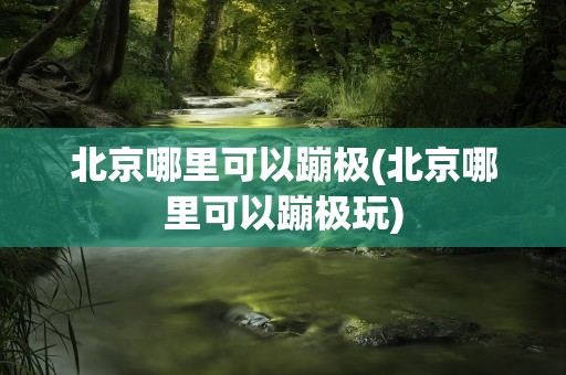 北京哪里可以蹦极(北京哪里可以蹦极玩)