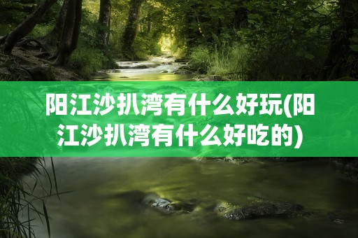 阳江沙扒湾有什么好玩(阳江沙扒湾有什么好吃的)