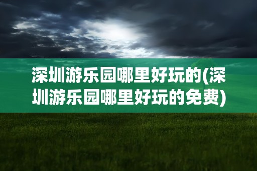 深圳游乐园哪里好玩的(深圳游乐园哪里好玩的免费)