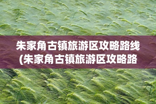 朱家角古镇旅游区攻略路线(朱家角古镇旅游区攻略路线图)