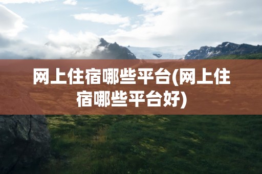 网上住宿哪些平台(网上住宿哪些平台好)