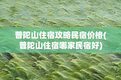 普陀山住宿攻略民宿价格(普陀山住宿哪家民宿好)