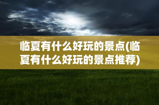 临夏有什么好玩的景点(临夏有什么好玩的景点推荐)