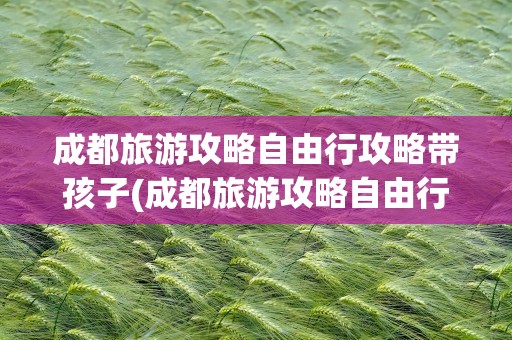 成都旅游攻略自由行攻略带孩子(成都旅游攻略自由行攻略带孩子玩)